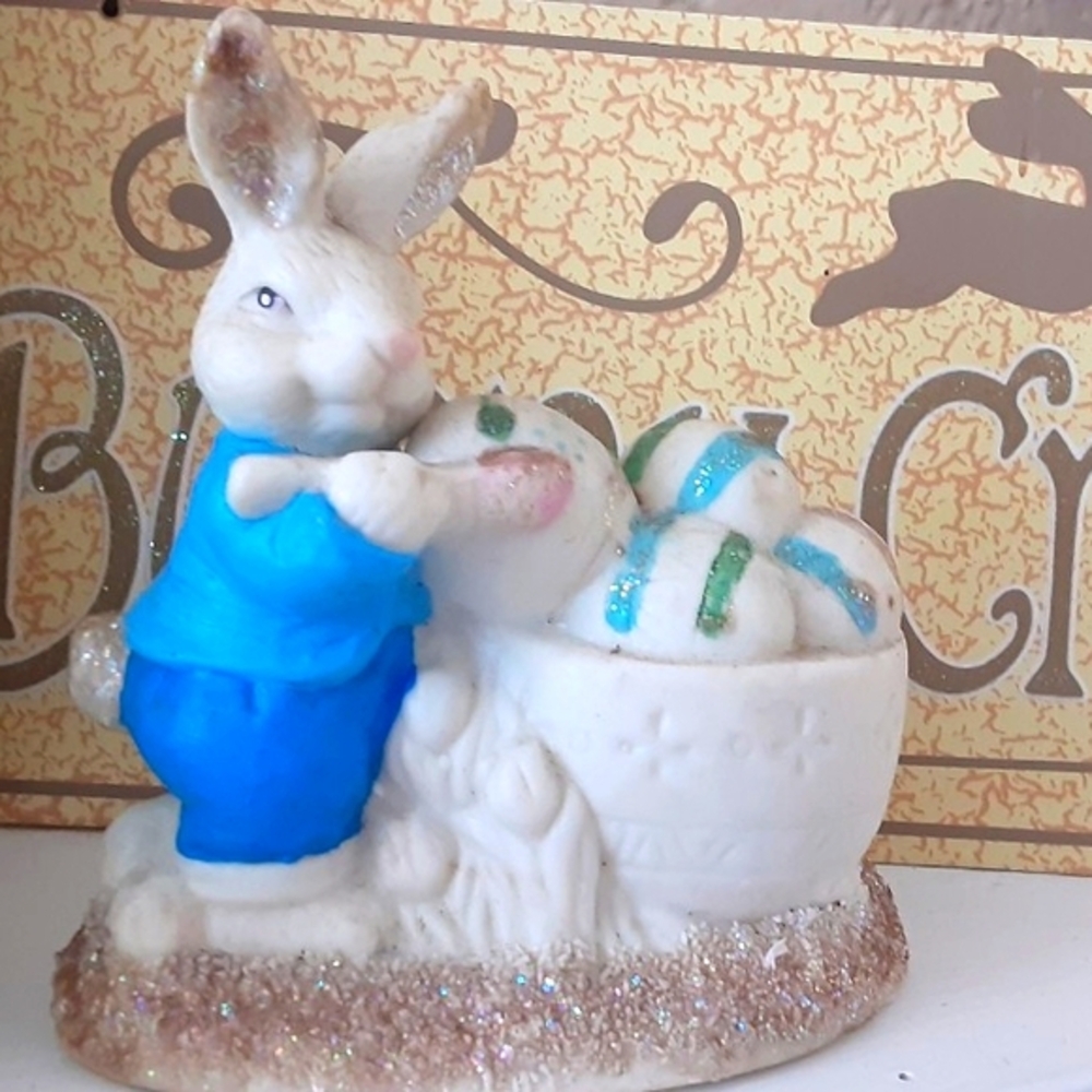 Charming Vintage Easter Bunny Figurine Decor